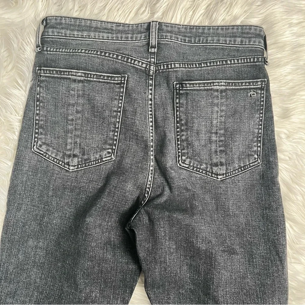 NWOT Rag & Bone Nina High Rise Ankle Cigarette Jean Abbots Grey Black Denim 29